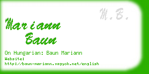 mariann baun business card